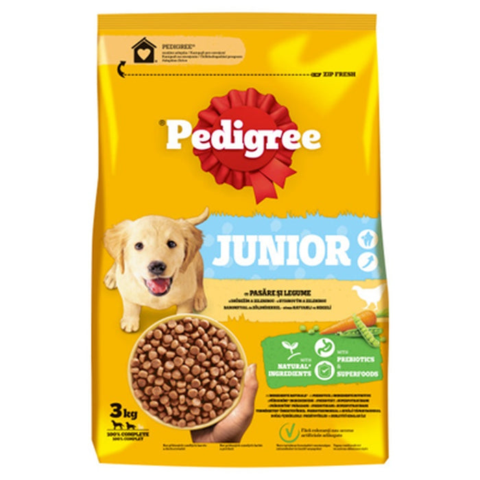 Pedigree Hrana Uscata cu Pui si Legume pentru Caini Juniori M/L 3 Kg - WALTI WALTI