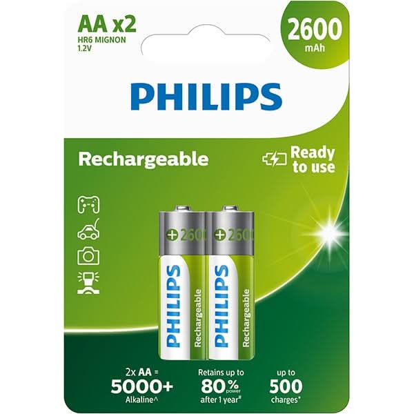 Acumulatori PHILIPS R6B2A260/10, AA, 2600 mAh, 2 bucati WALTI