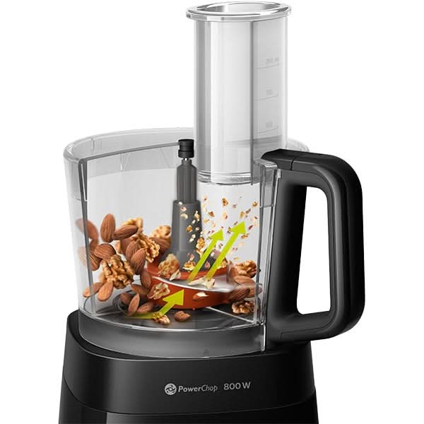 Robot de bucatarie PHILIPS Viva Collection HR7510/10, vas 2.1l, blender 1.5l, 800W, 2 trepte viteza, negru-maro WALTI