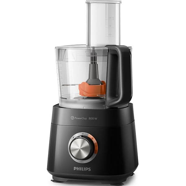 Robot de bucatarie PHILIPS Viva Collection HR7510/10, vas 2.1l, blender 1.5l, 800W, 2 trepte viteza, negru-maro WALTI