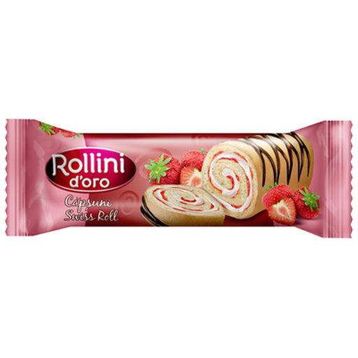 ROLLINI Rulada cu Crema de Capsuni 180 g - WALTI WALTI