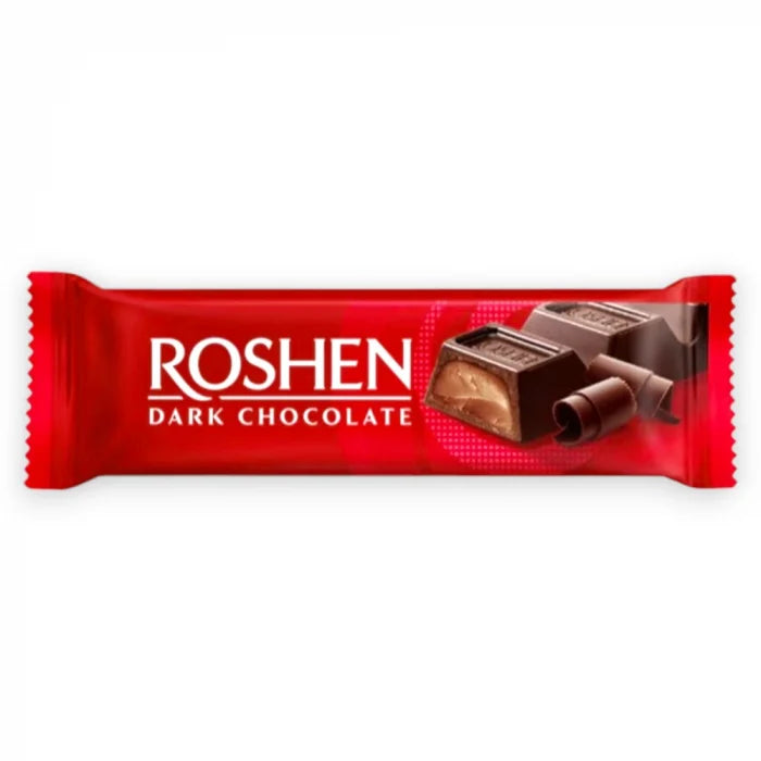 ROSHEN Baton de Ciocolata Neagra si Crema de Ciocolata 33 g - WALTI WALTI
