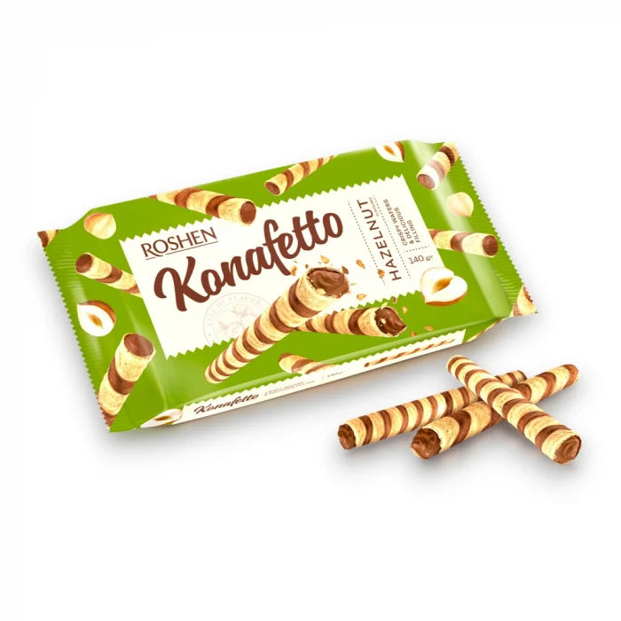 ROSHEN KONAFETTO Napolitana cu Crema de Alune 140 g - WALTI WALTI
