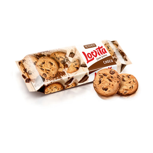 ROSHEN lovita Biscuiti cu Cacao si Bucati de Glazura de Ciocolata cu Lapte 150 g - WALTI WALTI