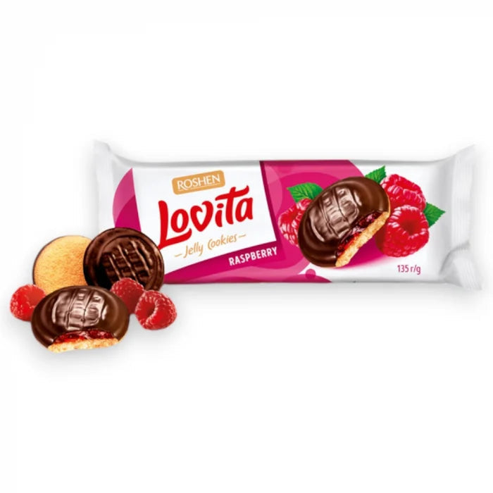 ROSHEN lovita Biscuiti cu Jeleu de Zmeura 135 g WALTI
