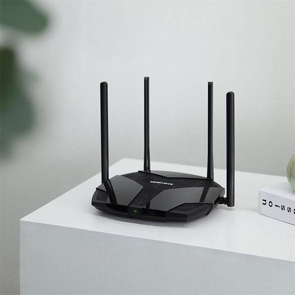 Router Wireless Gigabit MERCUSYS MR80X AX3000, WI-Fi 6, Dual-Band 574 + 2402 Mbps, negru WALTI