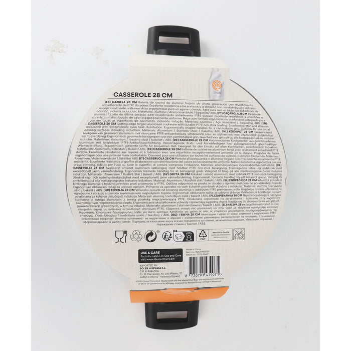 Caserolă Cu Capac MasterChef 28 cm 2,5 mm (4 Unități) - WALTI WALTI
