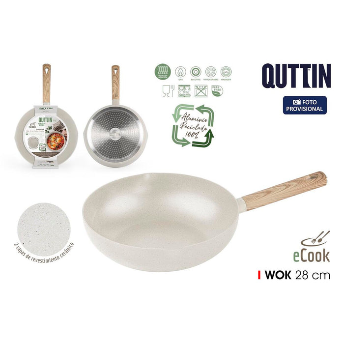 Tigaie Wok Quttin ECOOK Alb 28 x 8 cm 2,8 mm (6 Unități) - WALTI WALTI