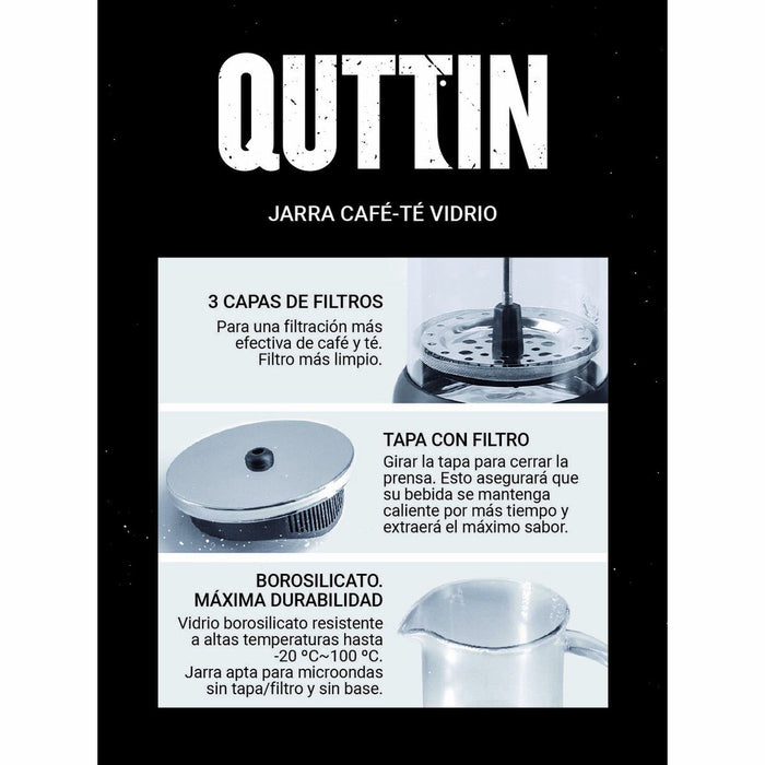 Cană cu filtru pentru infuzii Quttin Sticlă borosilicată 800 ml 16 x 11 x 18 cm (8 Unități) - WALTI WALTI