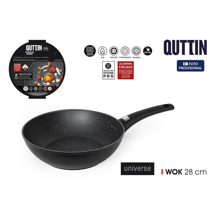 Tigaie Wok Quttin Universe Negru Aluminiu forjat Ø 28 cm (6 Unități) - WALTI WALTI