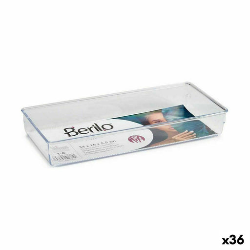 Organizator multifuncțional Berilo Transparent Plastic 15,5 x 5,5 x 34,5 cm 34,5 x 5,5 x 15,5 cm Multi-utilizare (36 Unități) - WALTI WALTI