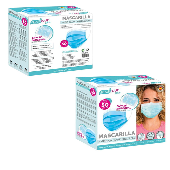 Box of hygienic masks SensiKare 50 Piese (12 Unități) - WALTI WALTI