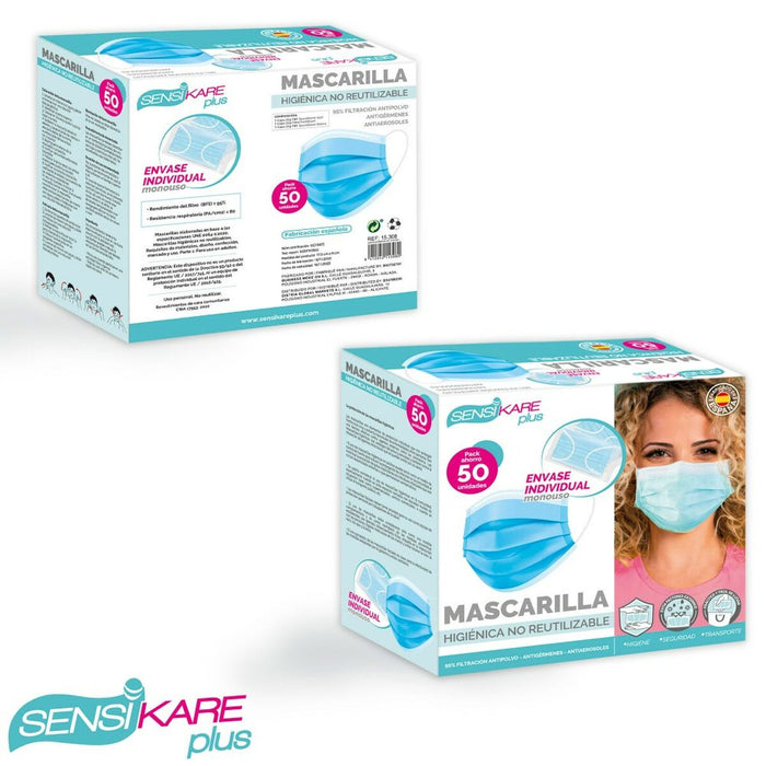 Box of hygienic masks SensiKare 50 Piese (12 Unități) - WALTI WALTI