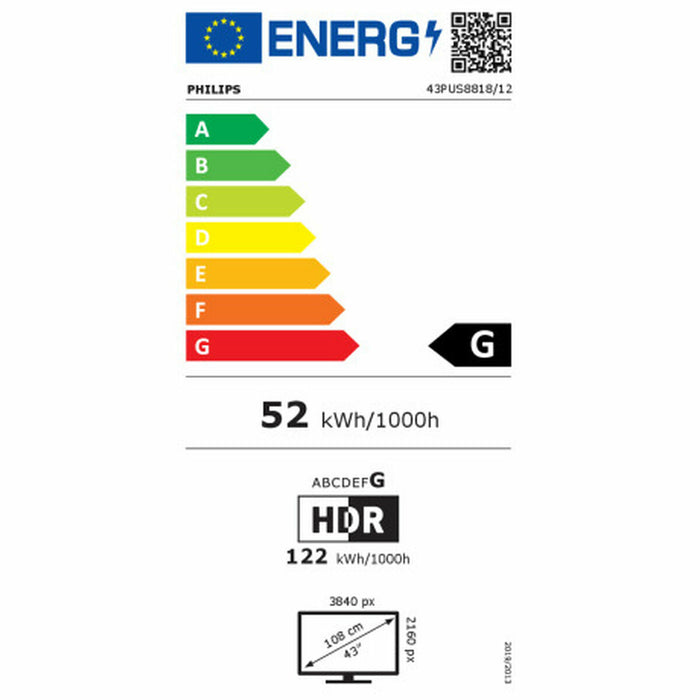 Smart TV Philips 43PUS8818/12 4K Ultra HD 43" LED HDR HDR10 AMD FreeSync Dolby Vision Wi-Fi - WALTI