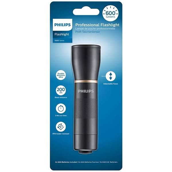 Lanterna LED PHILIPS SFL7001T/10, 600 lumeni, 4xAAA, negru WALTI