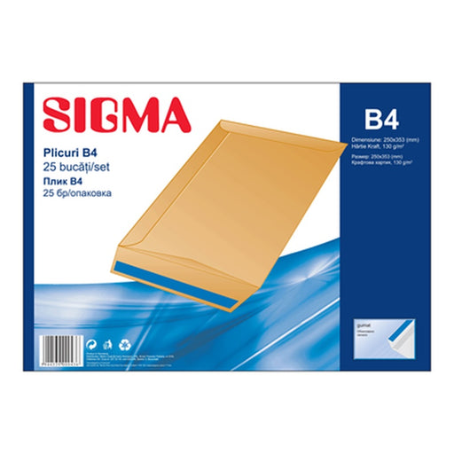 SIGMA Kraft Plic B4 Gumat 90G 25 bucati - WALTI WALTI