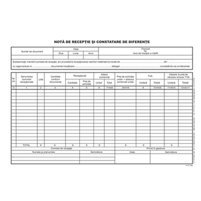 SIGMA Nir (Nota De Receptie) Pe Hartie Autocopiativa A4 2 x 100 File - WALTI WALTI