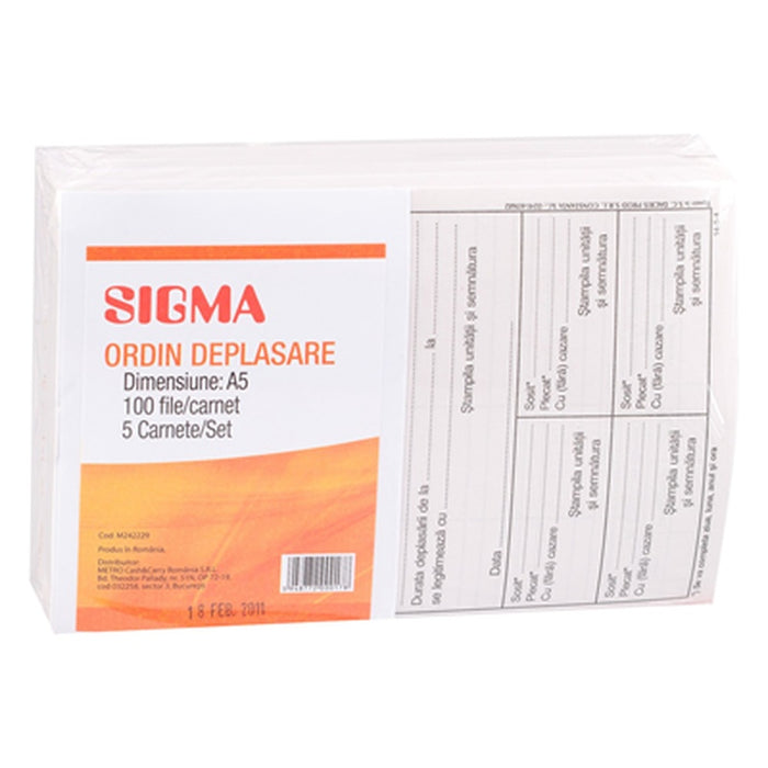 SIGMA Ordin De Deplasare A5 5 x 100 File - WALTI WALTI