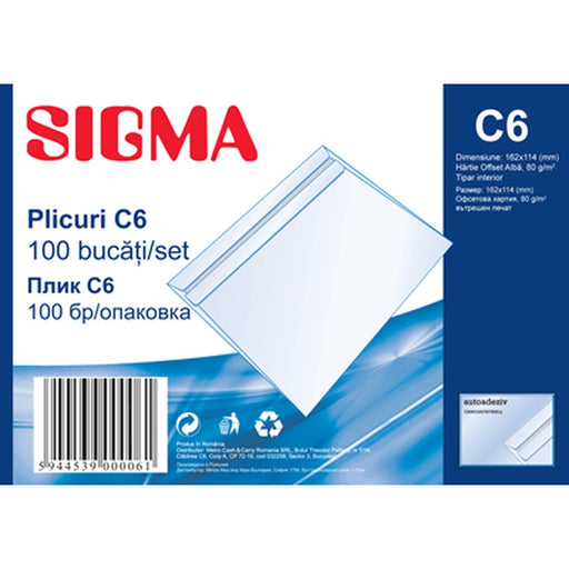 SIGMA Plic C6 Autoadeziva 80G 100 bucati - WALTI WALTI