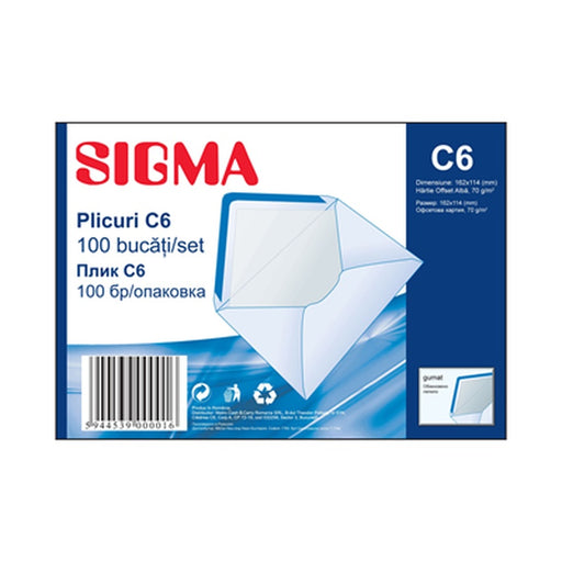 SIGMA Plic C6 Gumat 70G 100 bucati - WALTI WALTI