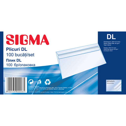 SIGMA Plic Dl Autoadeziv 80G 100 bucati - WALTI WALTI