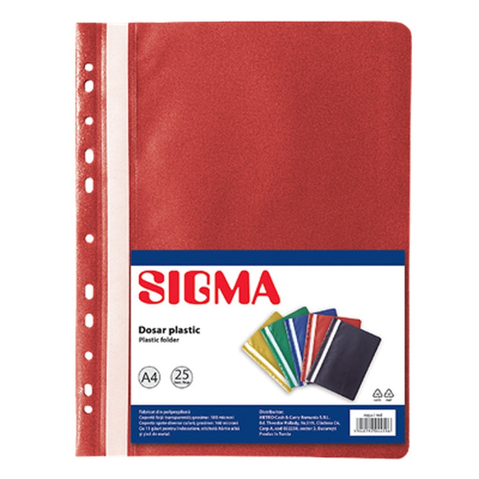 SIGMA Set 25 Dosare A4 Polipropilena Rosu - WALTI WALTI