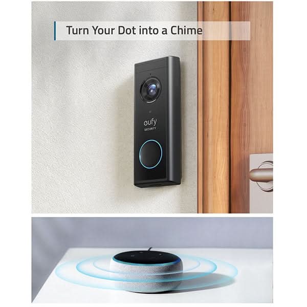 Sonerie video wireless EUFY T82101W1, 2K HD, Wi-Fi, negru WALTI
