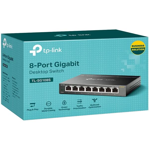 Switch TP-LINK TL-SG108S, 8 porturi Gigabit, negru WALTI