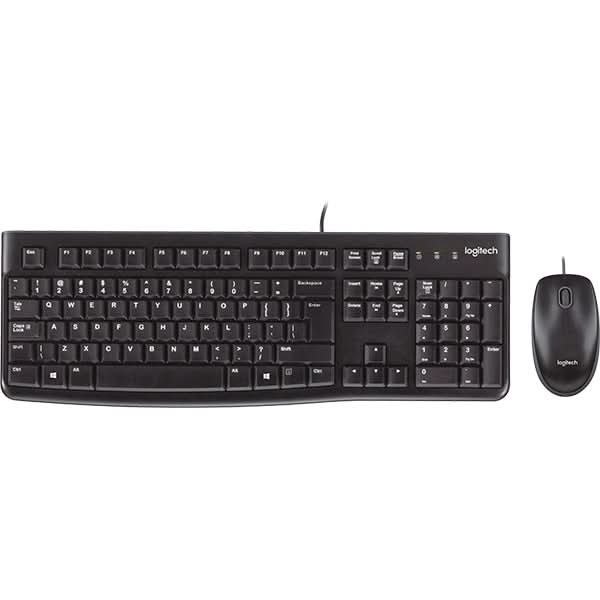 Kit tastatura si mouse cu fir LOGITECH MK120, USB, Layout US INT, negru WALTI