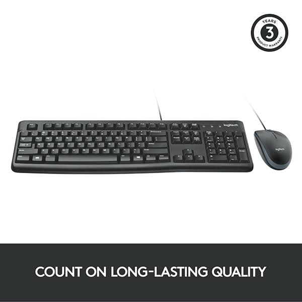 Kit tastatura si mouse cu fir LOGITECH MK120, USB, Layout US INT, negru WALTI