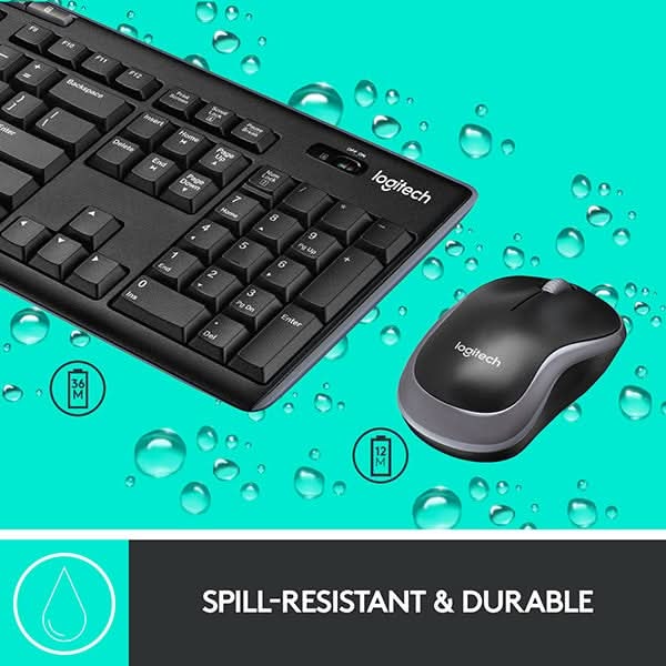 Kit tastatura si mouse Wireless LOGITECH MK270, USB, Layout UK, negru - WALTI WALTI