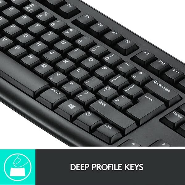 Kit tastatura si mouse Wireless LOGITECH MK270, USB, Layout UK, negru - WALTI WALTI