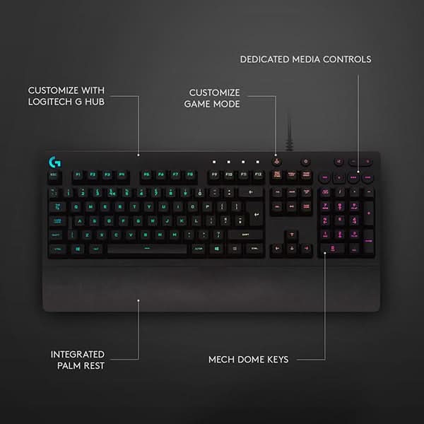 Tastatura Gaming LOGITECH Prodigy G213, USB, Layout US INT, negru WALTI