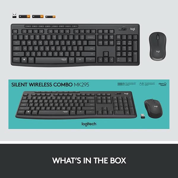 Kit tastatura si mouse Wireless LOGITECH MK295 Silent, USB, grafit WALTI
