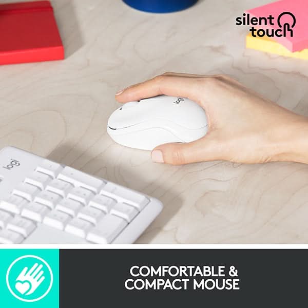 Kit tastatura si mouse Wireless LOGITECH MK295 Silent, USB, alb WALTI