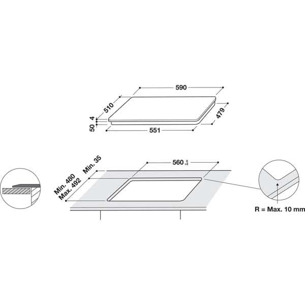 Plita incorporabila WHIRLPOOL WL S2760 BF/S, Inductie, 4 arzatoare, Touch Control, Silver Dawn WALTI