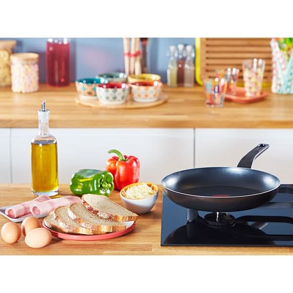 Tigaie TEFAL Simply Clean B5670553, 26cm, aluminiu, Thermo Signal, negru WALTI