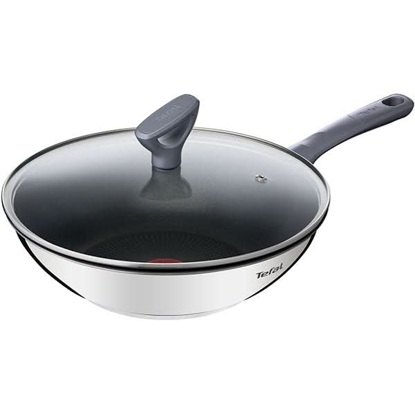 Tigaie Wok TEFAL Daily Cook G7309955, 28cm, otel, argintiu WALTI