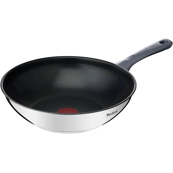 Tigaie Wok TEFAL Daily Cook G7309955, 28cm, otel, argintiu WALTI