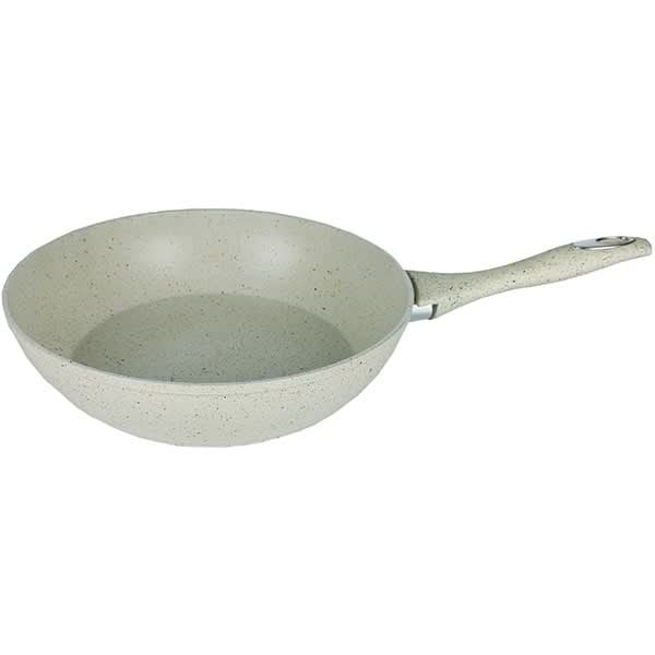 Tigaie Wok marmorat MYRIA MY4412, 28cm, aliaj de aluminiu, crem WALTI