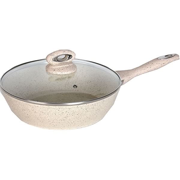 Tigaie Wok marmorat MYRIA MY4412, 28cm, aliaj de aluminiu, crem WALTI
