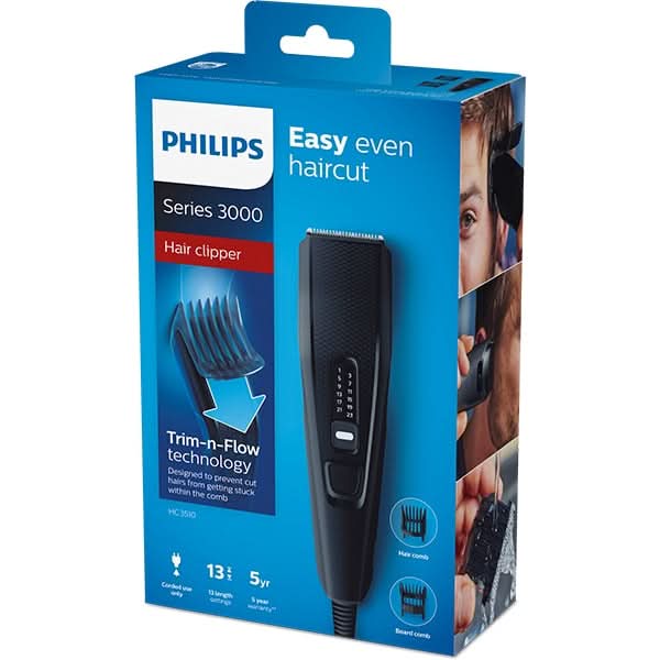 Aparat de tuns PHILIPS Series 3000 HC3510/15, retea, 13 trepte, 2 accesorii, negru WALTI