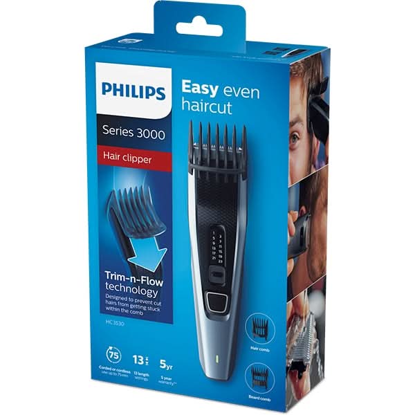 Aparat de tuns PHILIPS Series 3000 HC3530/15, 13 trepte, acumulator, negru-bleu WALTI