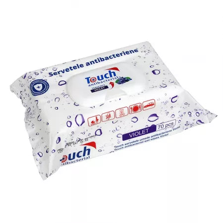 TOUCH Servetele Antibacteriene Violet 70 bucati - WALTI WALTI