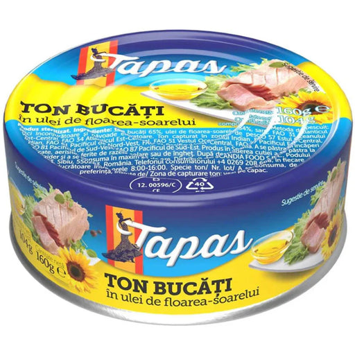 TAPAS Ton Bucati in Ulei Floarea Soarelui 160 g - WALTI WALTI