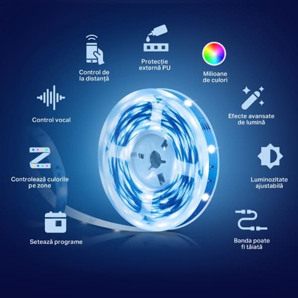 Banda LED Smart TP-LINK Tapo L900-5, RGB, 13.5W, 5m WALTI