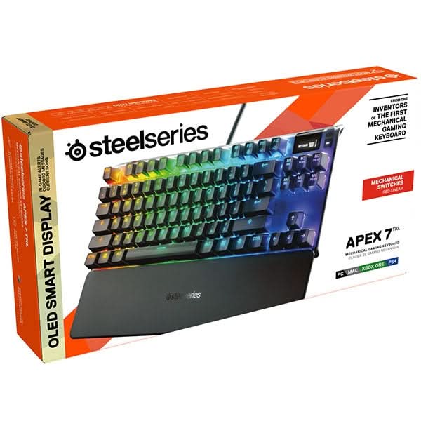 Tastatura Gaming mecanica STEELSERIES Apex 7 Tenkeyless, Red Switch, USB, negru WALTI
