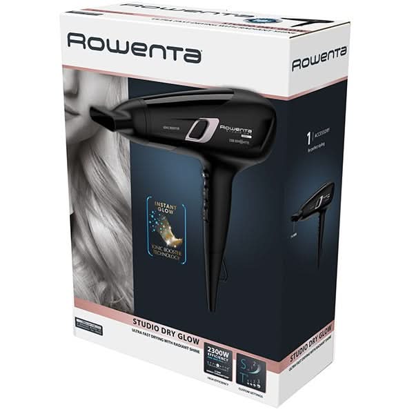 Uscator de par ROWENTA Studio Dry Glow CV5820F0, 2 viteze, 3 trepte de temperatura, negru WALTI