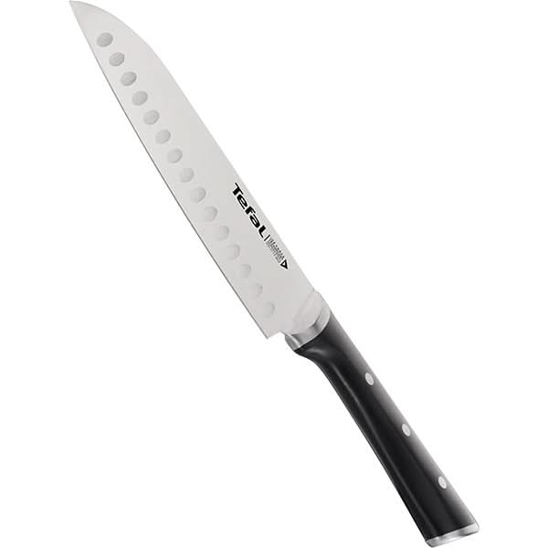 Cutit Santoku TEFAL Ingenio Ice Force K2320614, 18cm, otel, negru WALTI