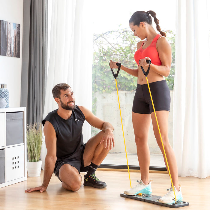 Masă Push-Up cu benzi de rezistență și ghid de exerciții Pulsher InnovaGoods - WALTI WALTI